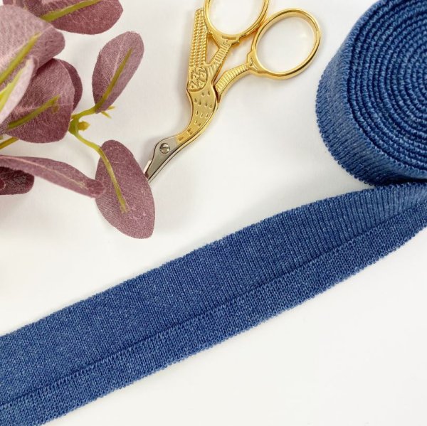 Bündchen Modalstrick - 2 cm - jeans - Waffle Fall